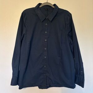 Universal Standard Dark Navy Button-Front Dress Shirt